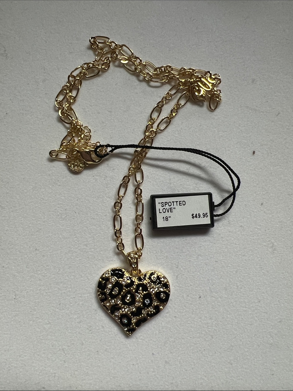 Gold Heart Leopard Pendant Necklace - Spotted Love